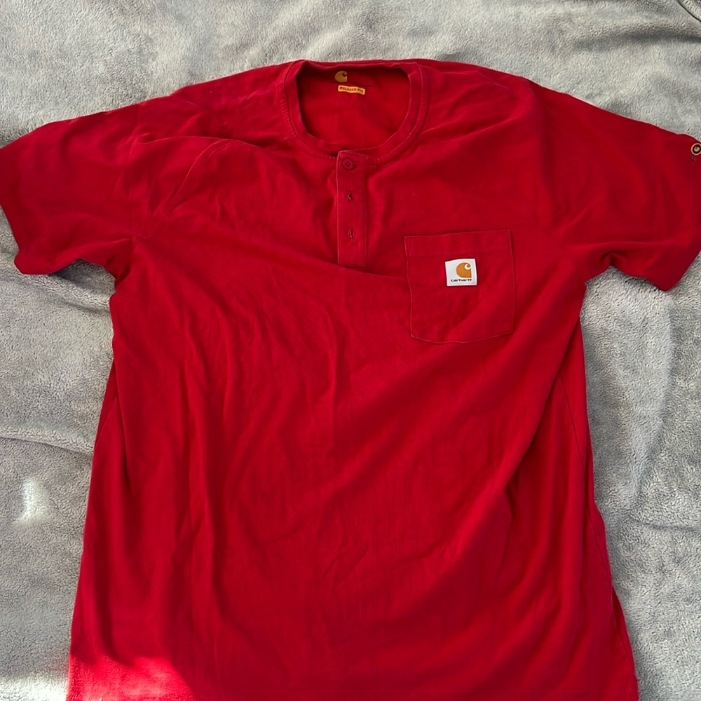 Carhartt Red quarter button down shirt